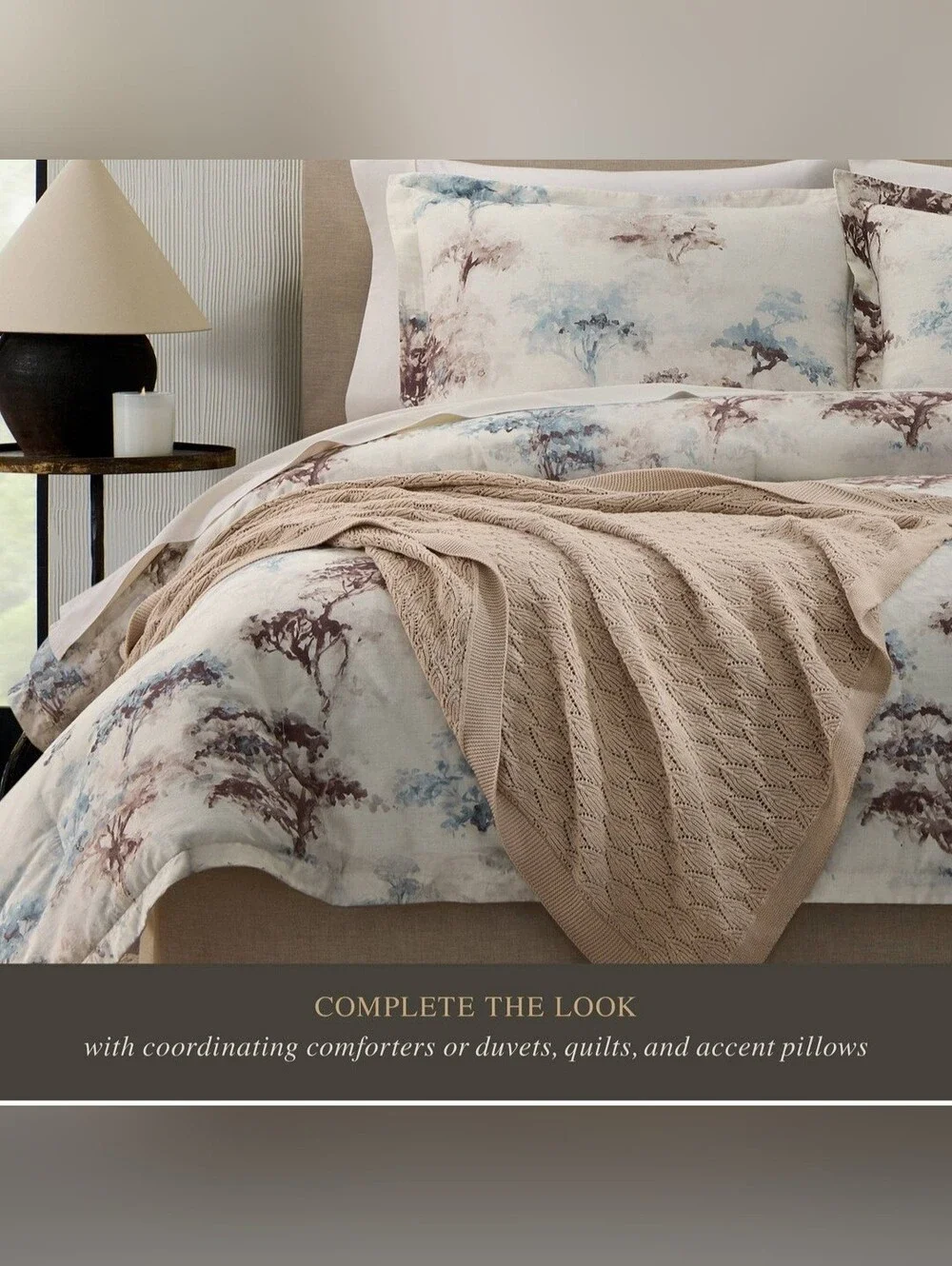 Jeremiah Brent Home Pointelle Throw Blanket Sand
